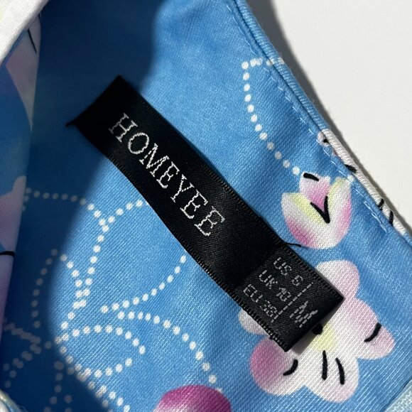 Blue Floral Midi Dress (M) - Picture 5 of 6